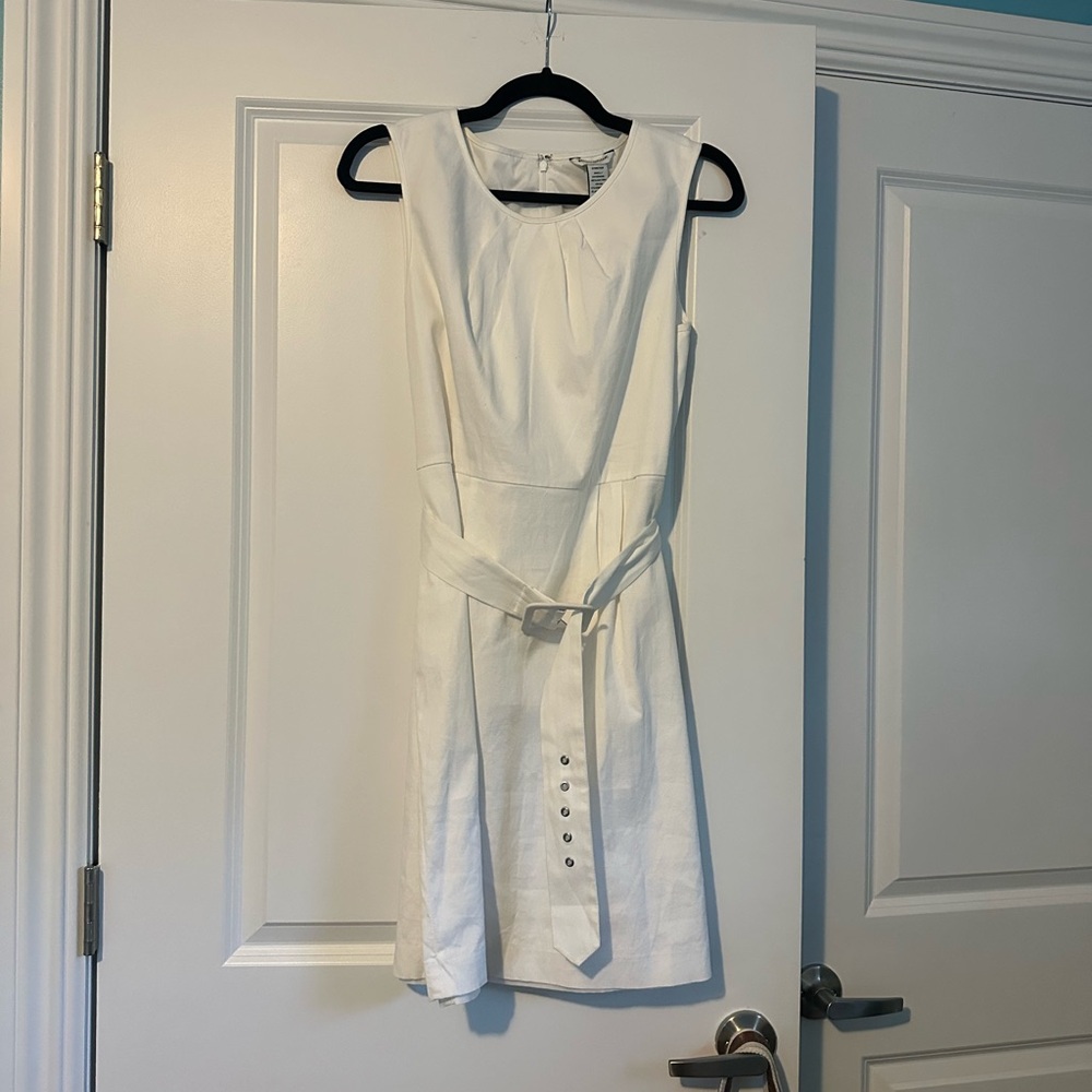 Banana Republic White Tie Front Sheath Mini Dress